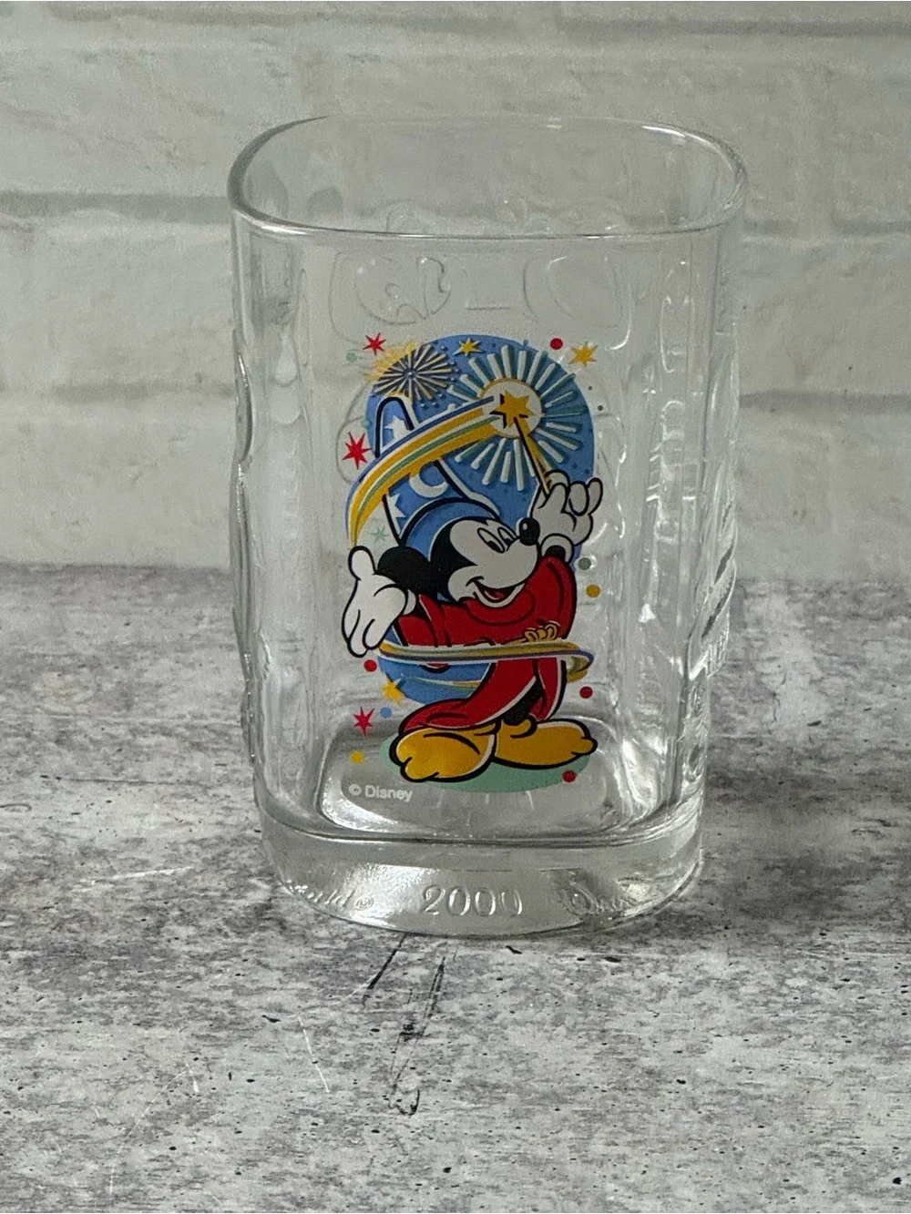 Vintage Y2K McDonald's Walt Disney World EPCOT 2000 Millennium Celebration Glass